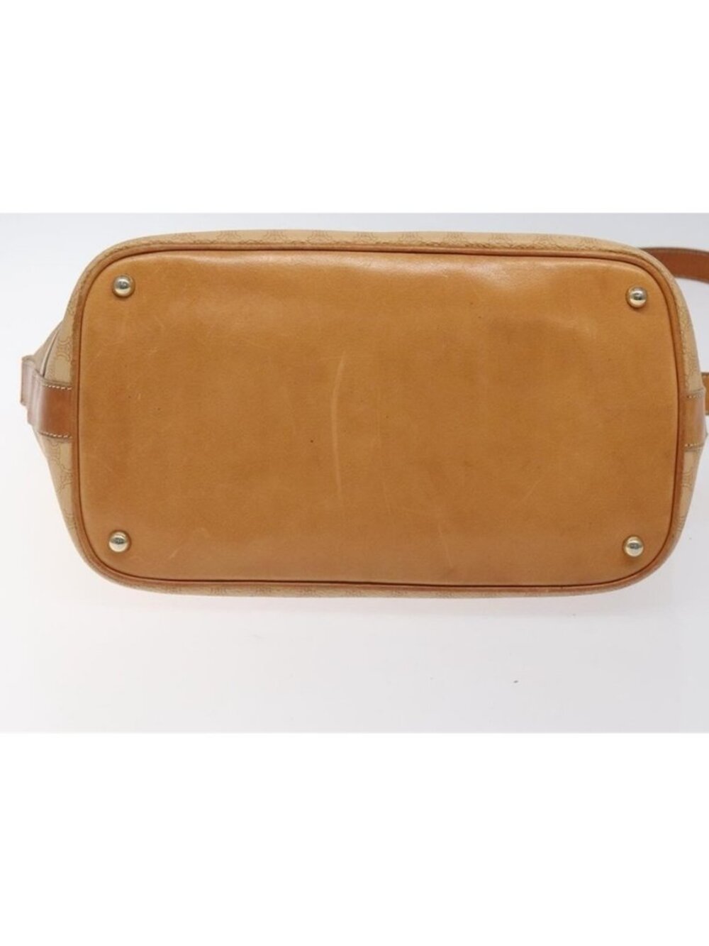 Authentic CELINE Macadam Canvas Shoulder Bag PVC Leather Beige Gold - Picture 14 of 16